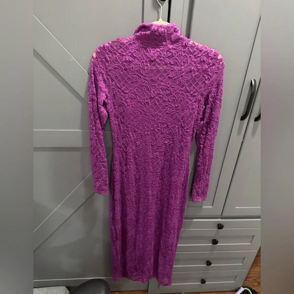 NWT AFRM Vibrant Purple Lace dress with slip - Picture 8 of 8